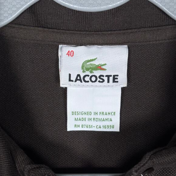 Lacoste Women’s Brown Polo Shirt Size 40 - Picture 4 of 6